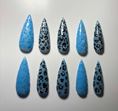 Blue and Black Leopard Cateye